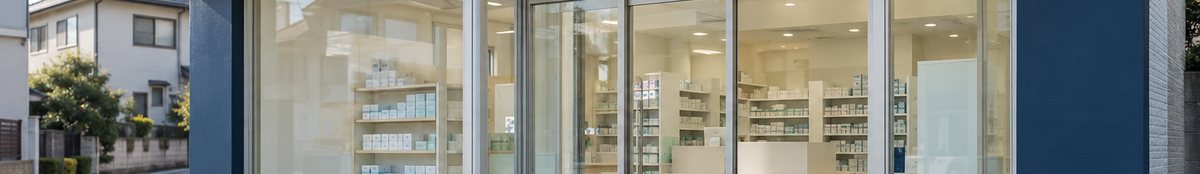 生活道路に面した調剤薬局の入口のイメージ