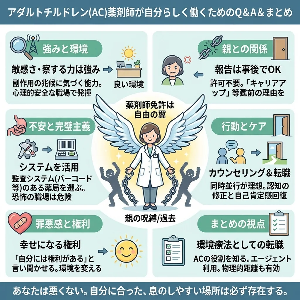 薬剤師転職を考え、調剤薬局以外の働き方を探す女性。DIや学術、メディカルライターとしてオフィスで専門性を活かす姿。
