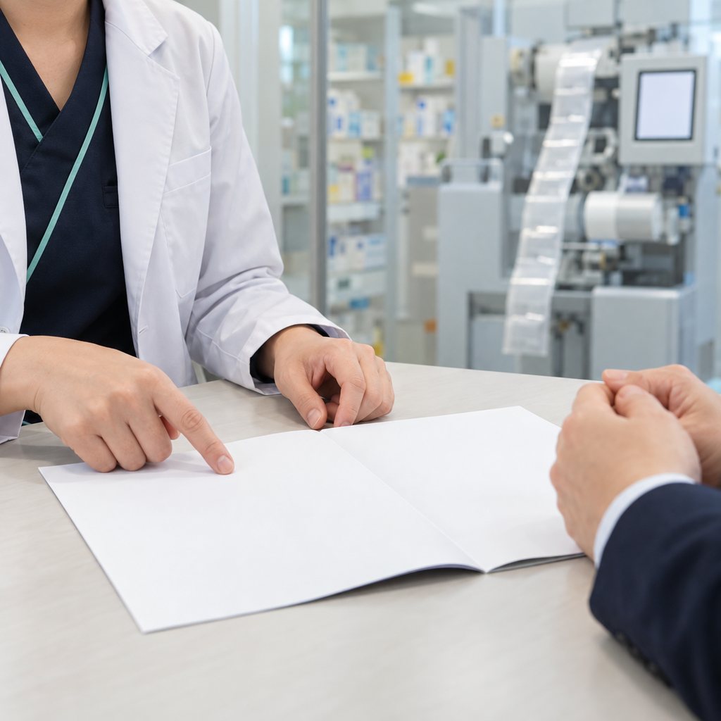 採用面接で業務改善の経験を説明する薬剤師