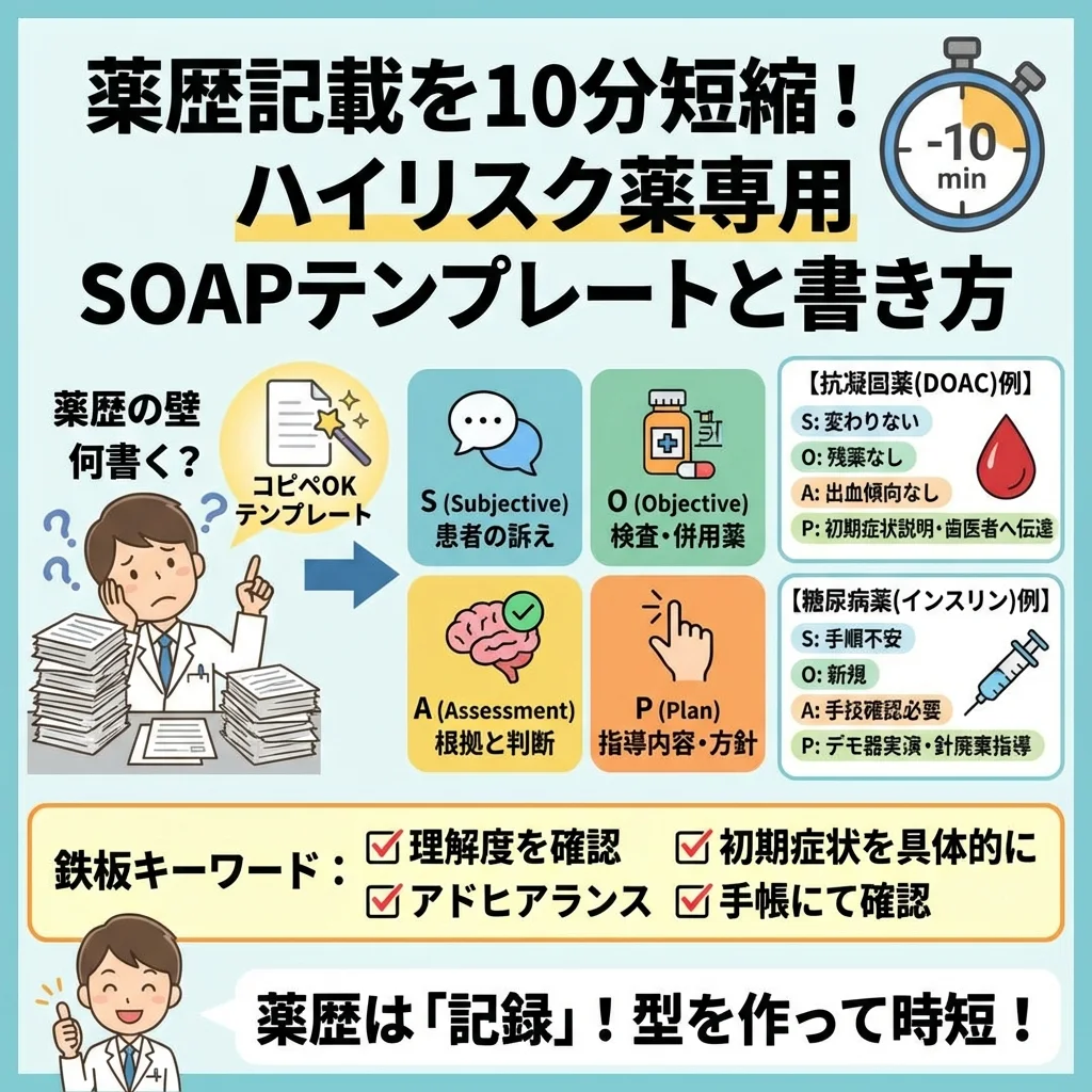 医師への疑義照会に不安を感じ、電話の前で悩む薬剤師のイラスト。患者の安全を守る義務と、医師とのコミュニケーションの難しさとの間で葛藤している様子を描写しています。